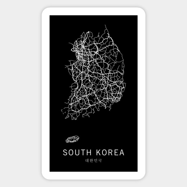 South Korea Road Map Sticker by ClarkStreetPress